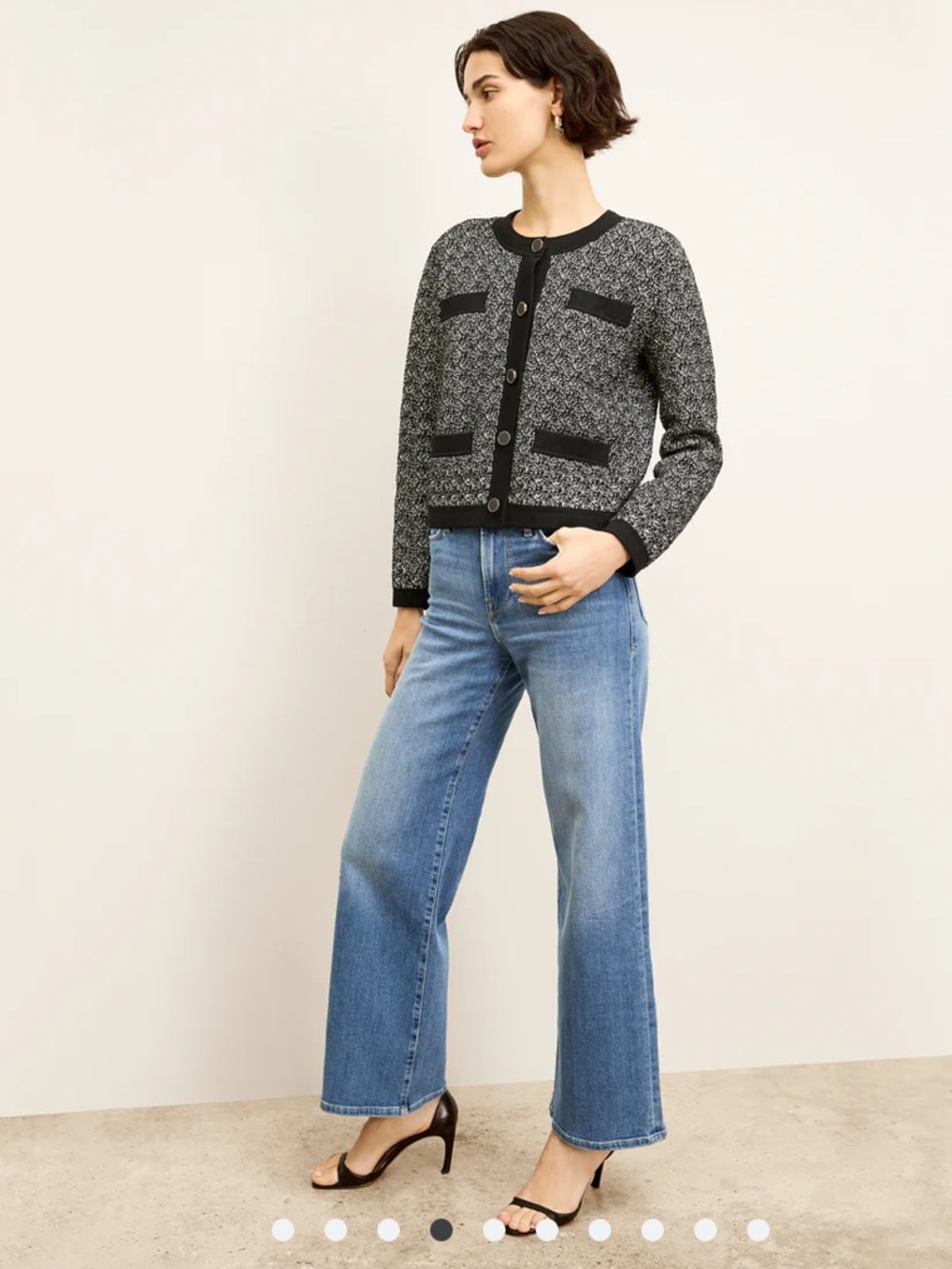 M.M.Lafleur Evangeline Lady Knit Jardigan Sweater Blazer Cardigan Jacket Small - Picture 12 of 12